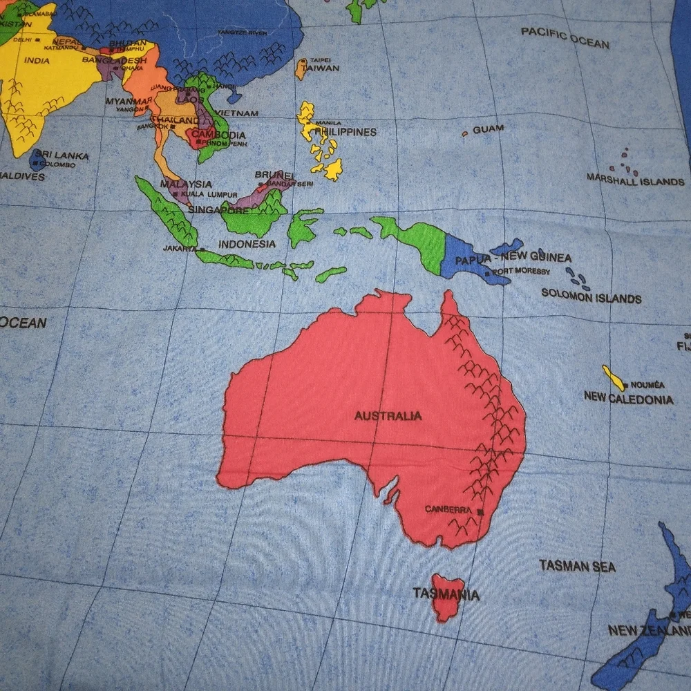 FABRIC Vintage Fabric Map Panel c. 1998, some of these countries don't e…